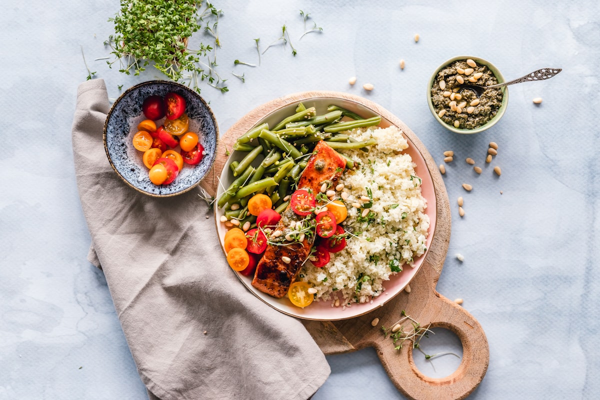 Healthy balanced nutrition meal plate